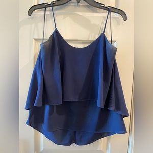 Navy blue flowy spaghetti strap top!